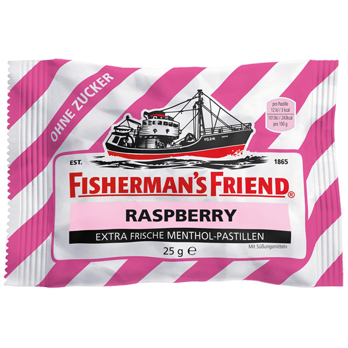 FISHERMAN'S FRIEND Süßigkeit, Fishermans Friend Rasberry frische Menthol Pastillen ohne Zucker 25g