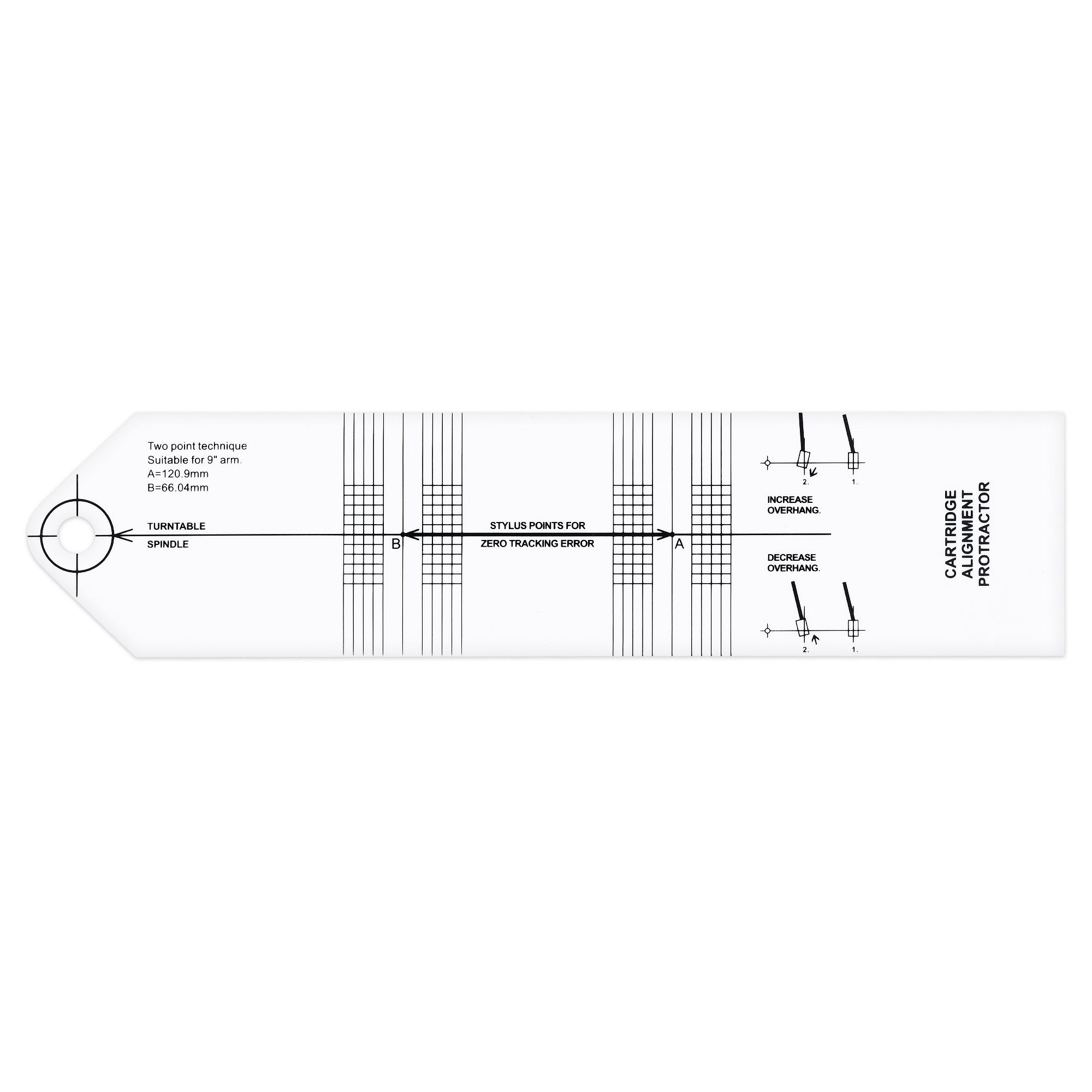 kwmobile Winkelmesser Tonabnehmer-Schablone für Plattenspieler, L:24.00 cm, (1-tlg), Winkelmesser für Tonabnehmer Schallplattenspieler