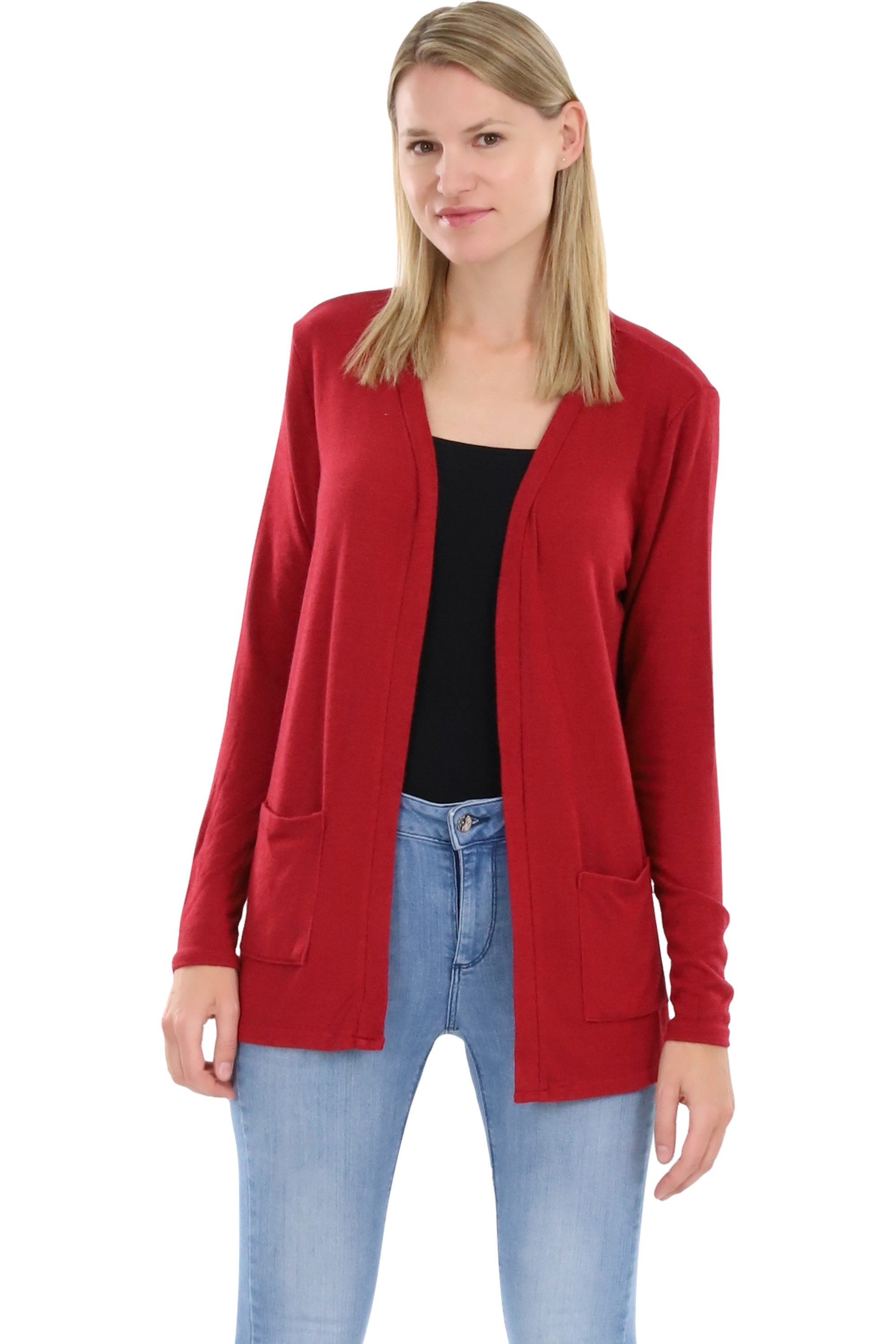 malito more than fashion Cardigan malito Damen Cardigan, Strickjacke mit Taschen, dünne Jacke, feiner Feinstrick Jacke mit Eingriffstaschen