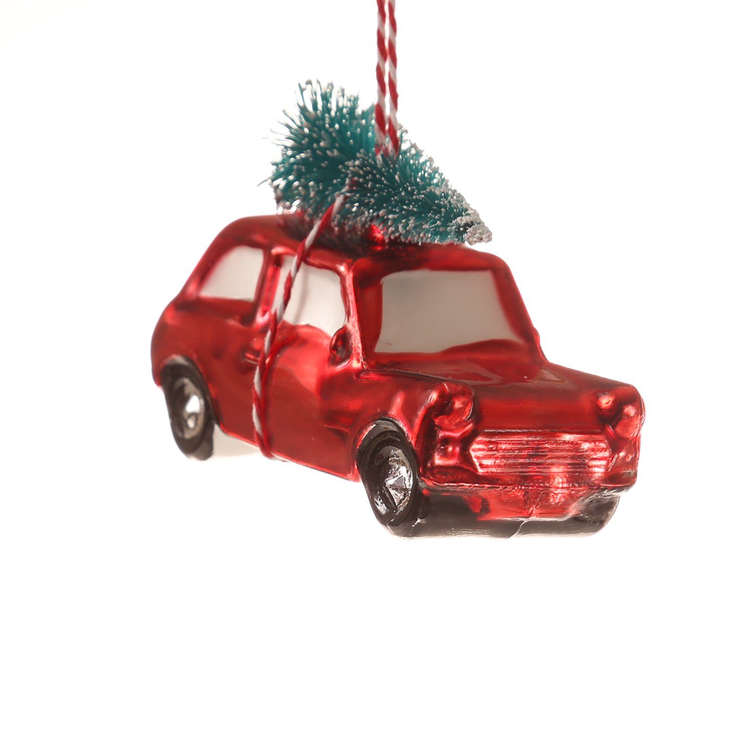 MARELIDA Christbaumschmuck »Weihnachtsbaumschmuck rote Autos mit Baum  Weihnachtskugel H: 7cm 2 Stück«
