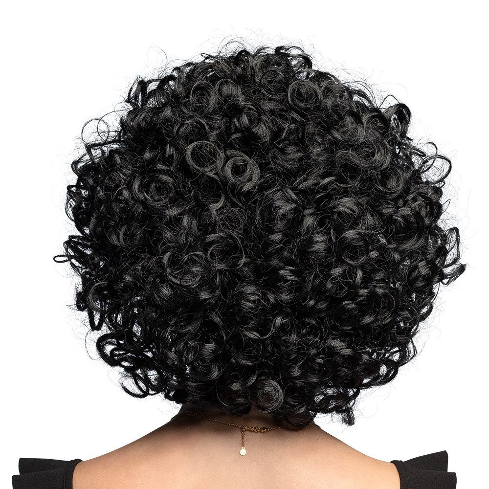 Boland Kostüm-Perücke Candice schwarz Afro-Lockenperücke für Damen und Herren, voluminöse dichte Lockenstruktur
