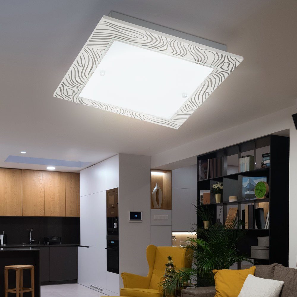 EGLO LED Deckenleuchte, LED-Leuchtmittel fest verbaut, Warmweiß, Deckenlampe Deckenleuchte Wohnzimmerlampe Flurleuchte Glas LED