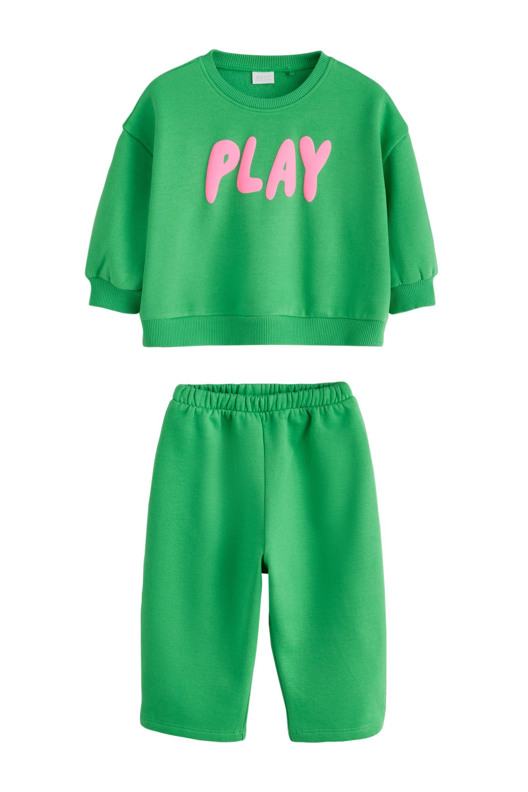 Next Sweatanzug Sweatshirt und Leggings mit Barrel-Bein im Set (2-tlg)