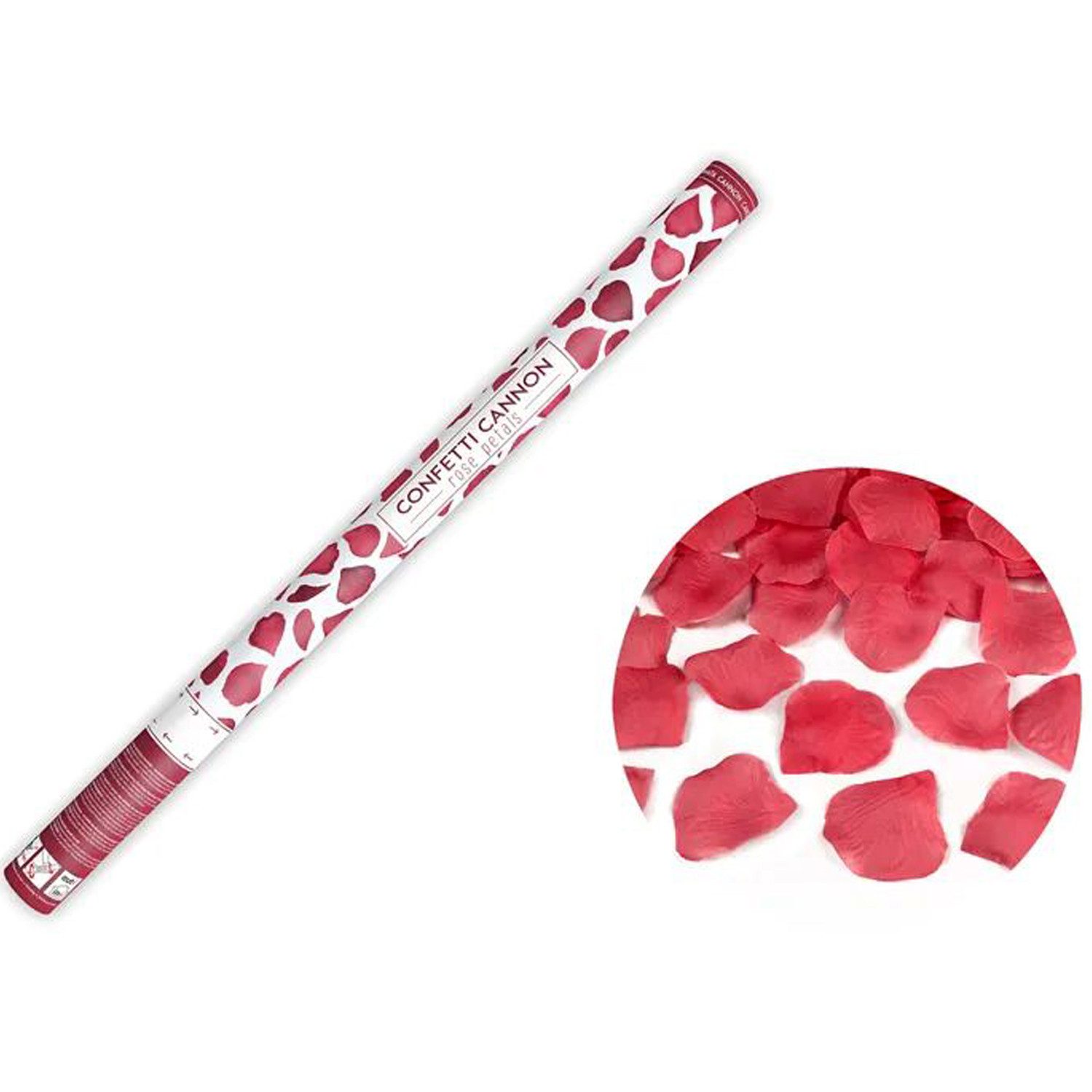 partydeco Konfetti Konfettishooter Rosenblätter Rot 60cm