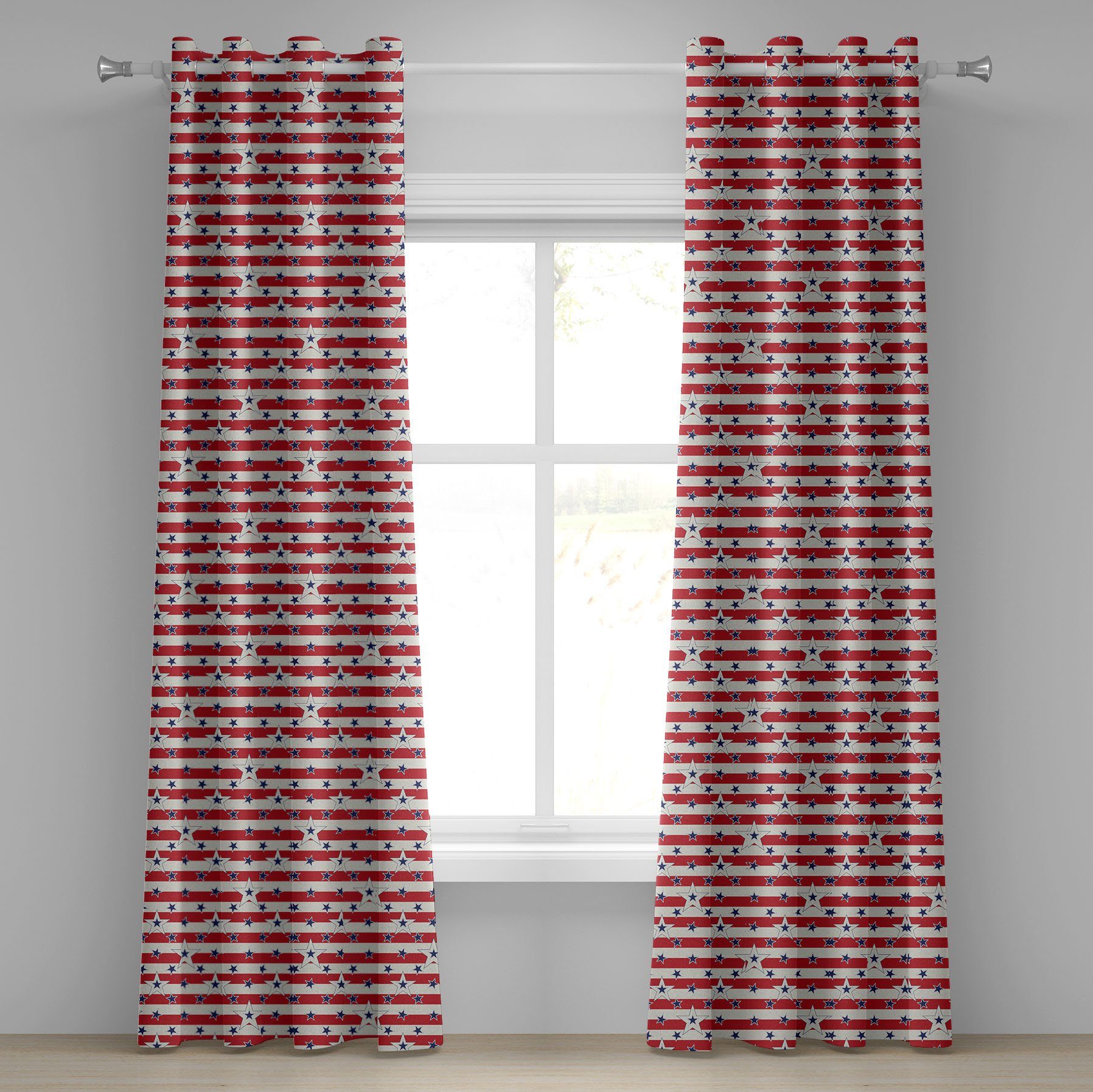 Liebe mein 2-Panel-Fenstervorhänge Amerika Wohnzimmer, Dekorative Land Gardine Vereinigte von Amerika Abakuhaus, Staaten Schlafzimmer für