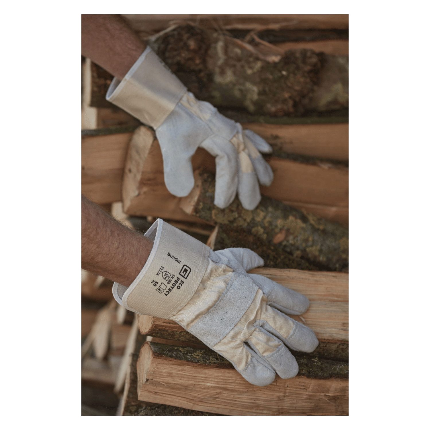 Gebol Arbeitshandschuhe Builder robuster Rindsspaltleder Handschuh Lederstärke ca. 1 mm (12-St)