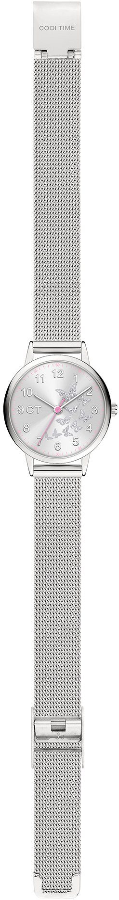 COOL silber Geschenk auch TIME Quarzuhr CT-0014-MQ, ideal als