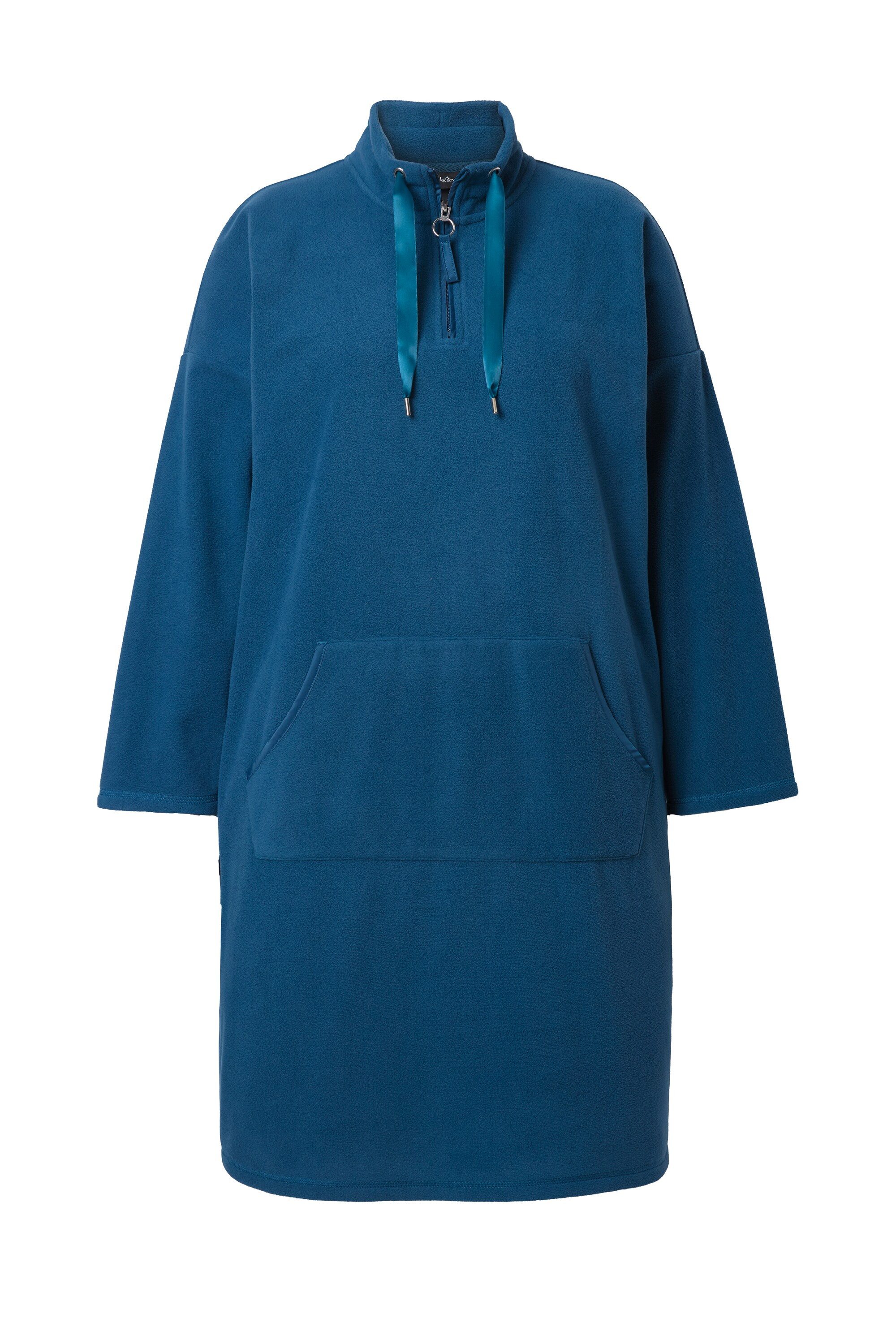 Ulla Popken Schlafanzug Loungewear-Fleecekleid Stehkragen Langarm günstig online kaufen