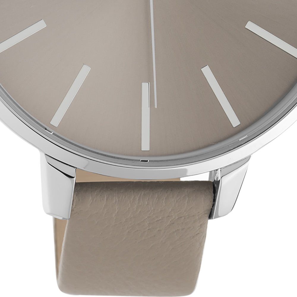 OOZOO Quarzuhr Oozoo Damen Armbanduhr braun Analog, (Analoguhr), Damenuhr rund, extra groß (ca. 48mm) Lederarmband, Fashion-Style