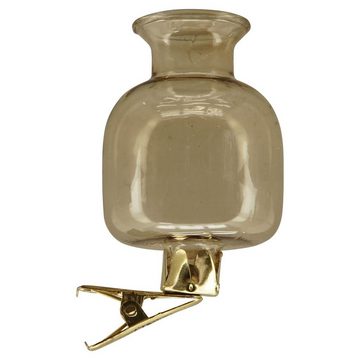 Exner GmbH Garten- & Wohnaccessoires Dekovase Vase mit Klammer Set/3 Vitreous - gelb - Glas - 14,5x9x5 cm