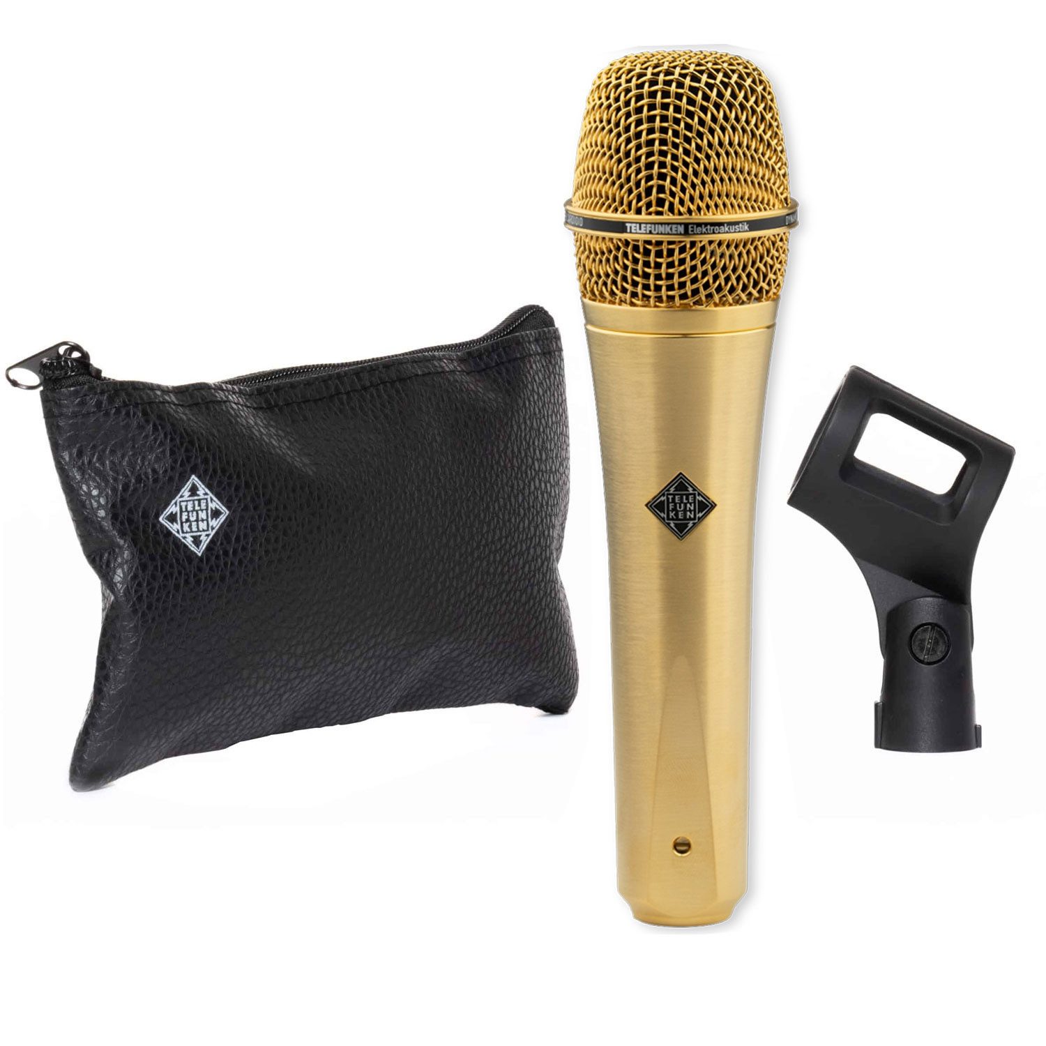 Telefunken Elektroakustik Mikrofon Telefunken Mikrofon M80 Satin Gold (Superniere), Inklusive Halterung und Tasche