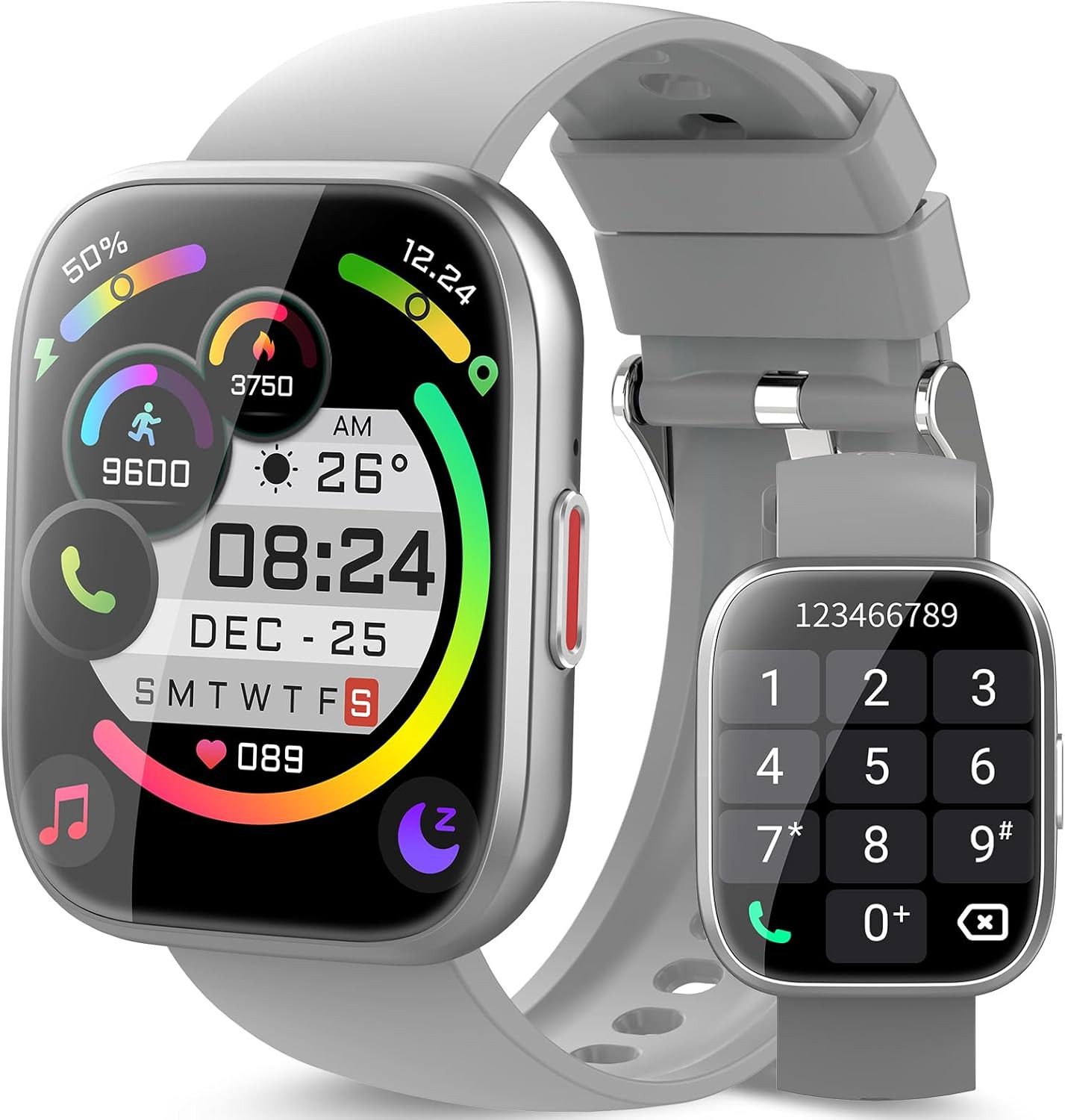 aycy Damen"s Herren"s GPS Fitness Tracker mit Herzfrequenz & SPO2 Messung Smartwatch (1,85 Zoll, Android/iOS), IP68 Wasserdicht, Schlafmonitor & 112 Sportmodi für Aktivität