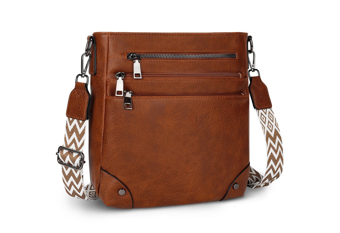 TAN.TOMI Umhängetasche Damen Mittelgroß Schultertasche Mehrere Taschen Crossbody Bag, Mit Verstellbarem Gurt für Schule Arbeit Reisen Ausflug Einkauf