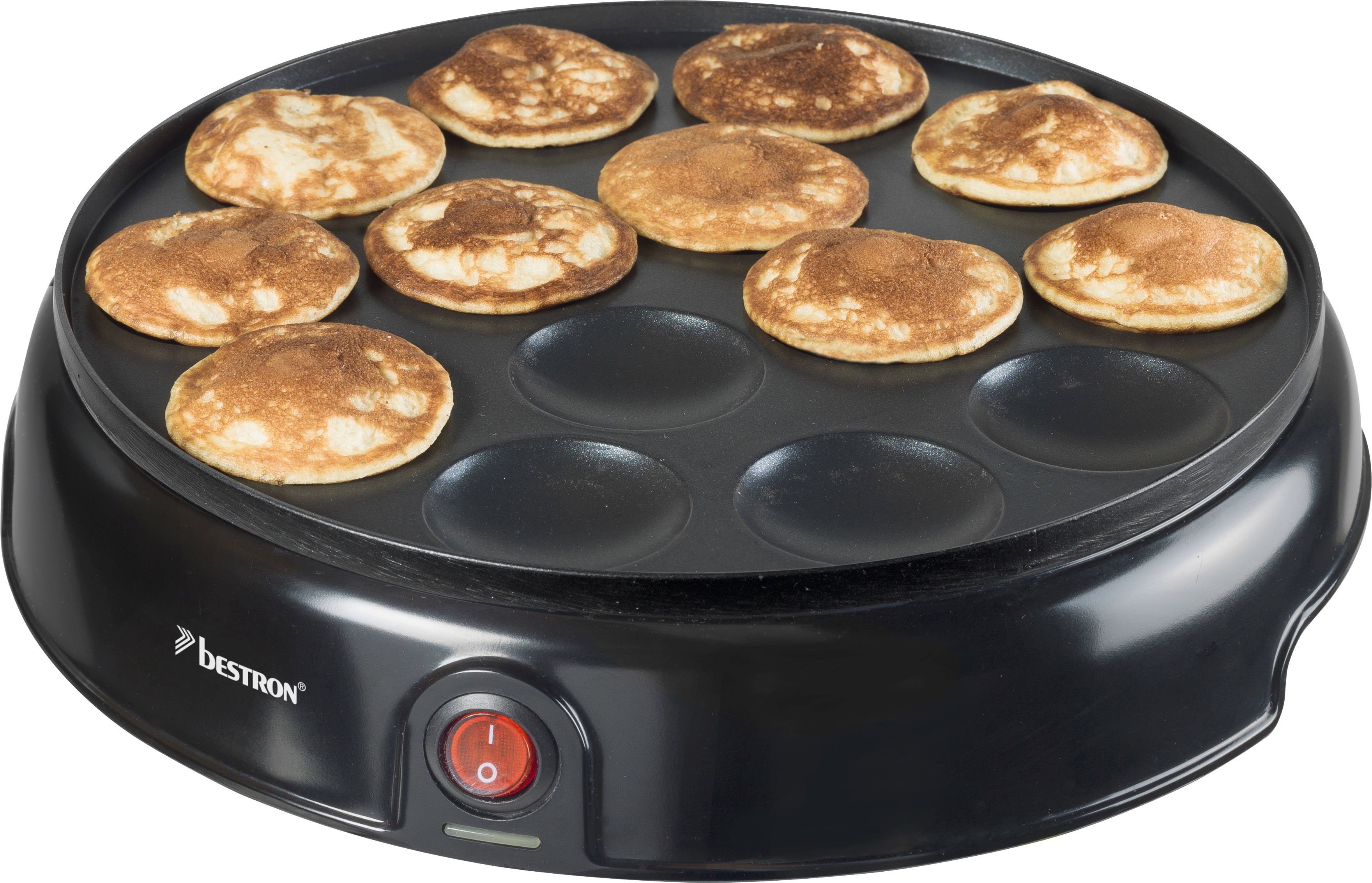 bestron Poffertjes-Maker APFM700Z Sweet Dreams, 800 W, im Retro Design, Mini Pfannkuchen Automat, mit Antihaftbeschichtung | Crêpes-Maker