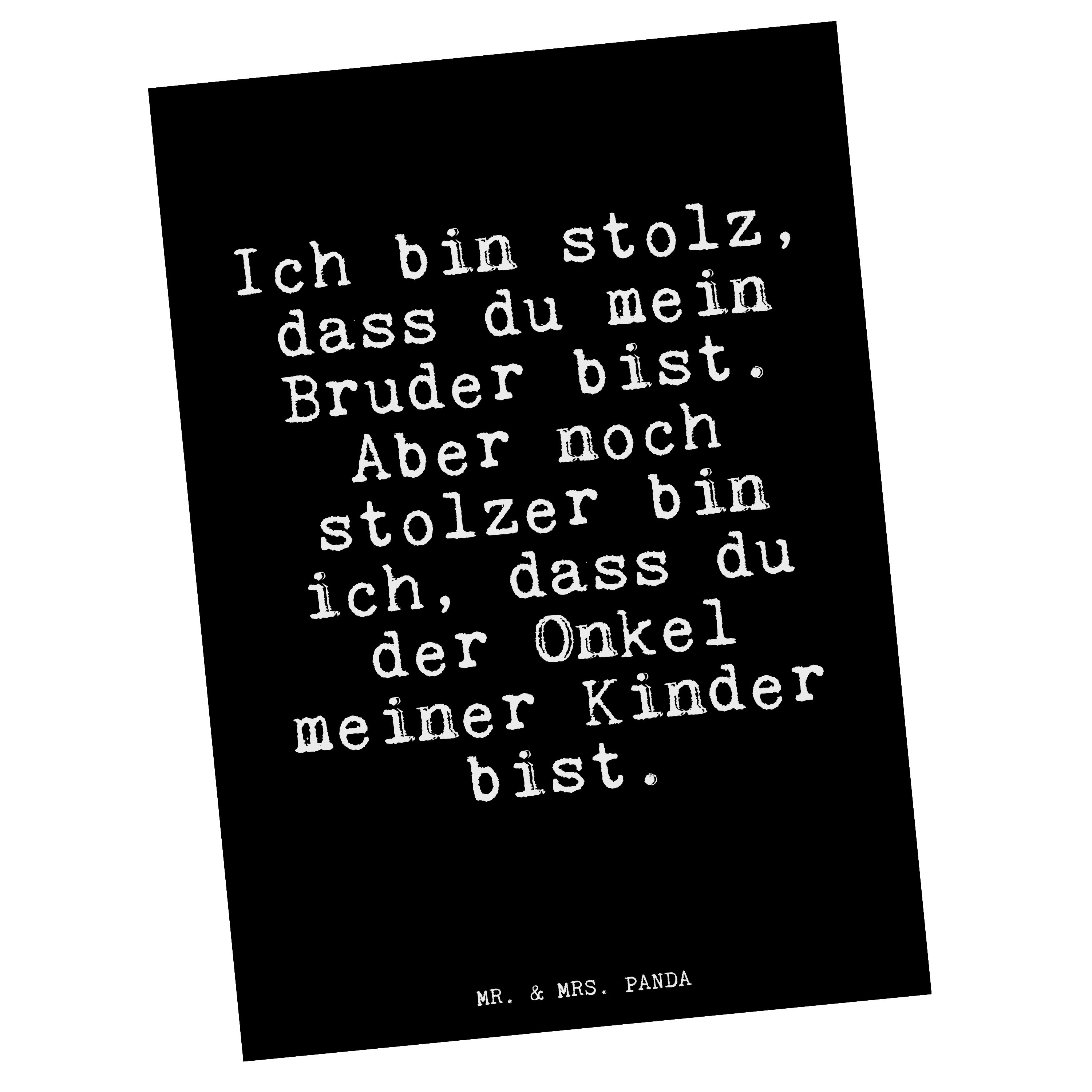Mr. & Mrs. Panda Postkarte »Ich bin stolz, dass... Schwarz Geschenk