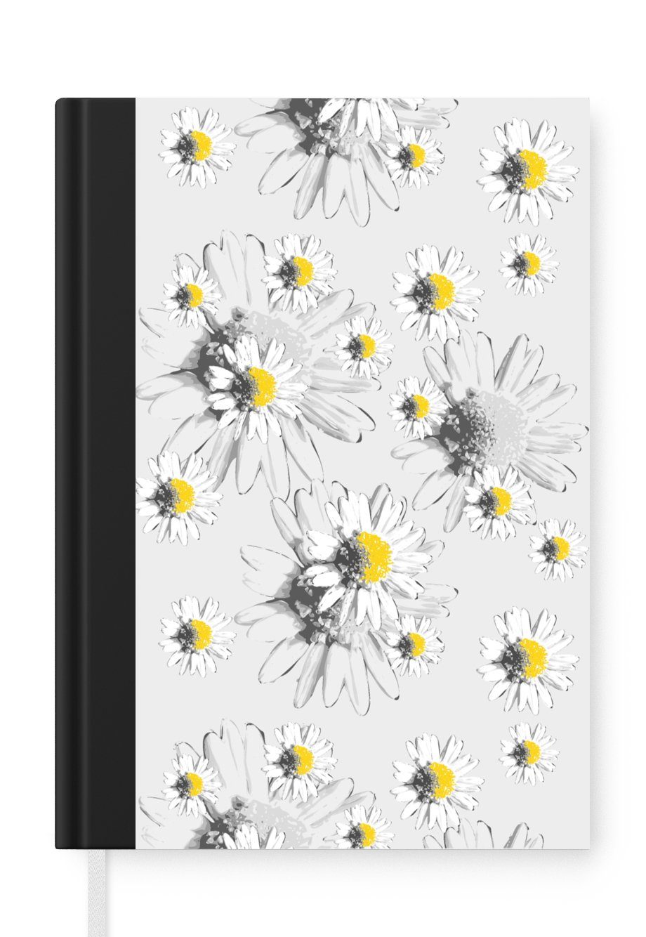 Tagebuch, A5, Gänseblümchen Blumen MuchoWow - 98 - Notizbuch Notizheft, Kamille - Muster, Seiten, Merkzettel, Haushaltsbuch Journal,