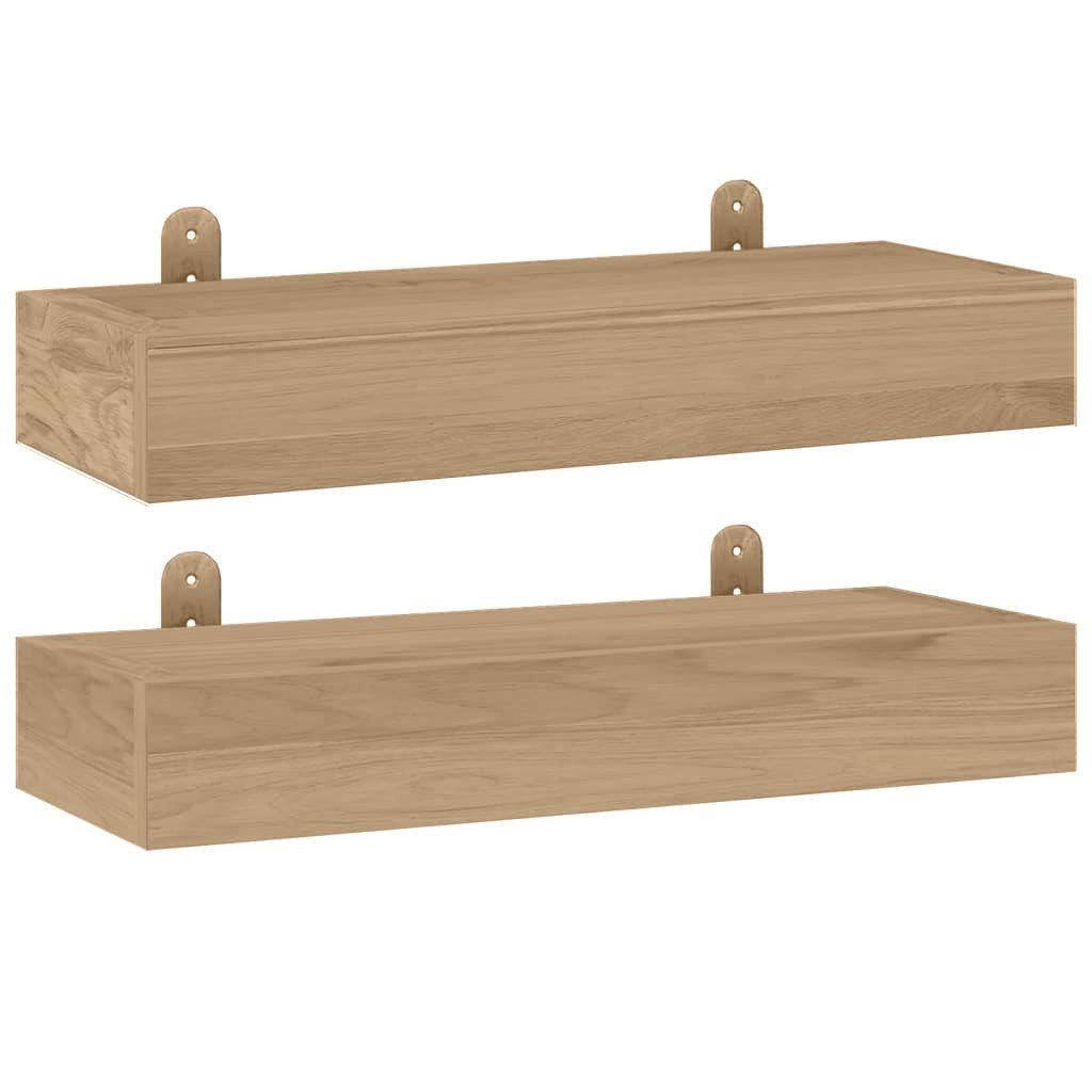 vidaXL Wandregal, Regale 2 Stk. 40x15x6 cm Massivholz Teak