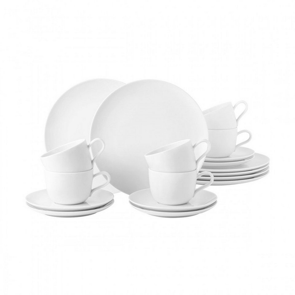 Seltmann Weiden Kaffeeservice Geschirr-Set, Service Liberty (18-tlg), 6  Personen, Porzellan, zeitlose Formensprache, Made in Germany, 18 Teile, für 6  Personen, Kaffeeservice