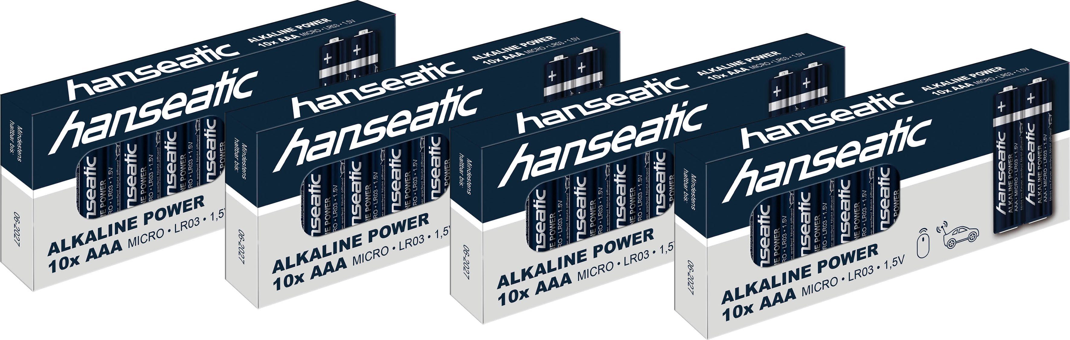Batterie, Lagerfähigkeit AAA Alkaline Micro 40er Hanseatic Jahren zu (40 Power, 5 LR03 bis Pack St),