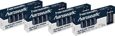 Hanseatic »Alkaline Power, AAA Micro« Batterie, LR03 (40 St), bis zu 5 Jahren Lagerfähigkeit