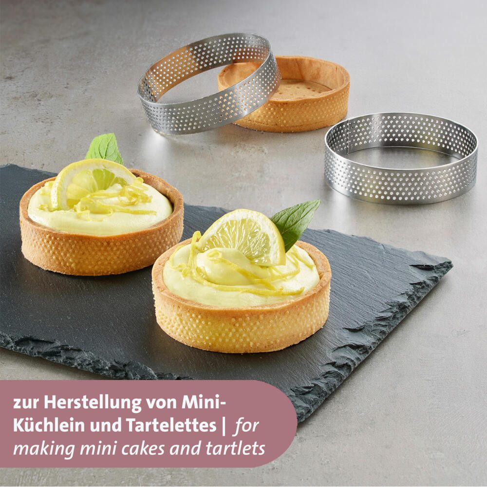 WESTMARK Tarteform Tartelette-Rahmen 4 Stk. – Perfekte Tarte- und Quicheformen, Ø 8 cm