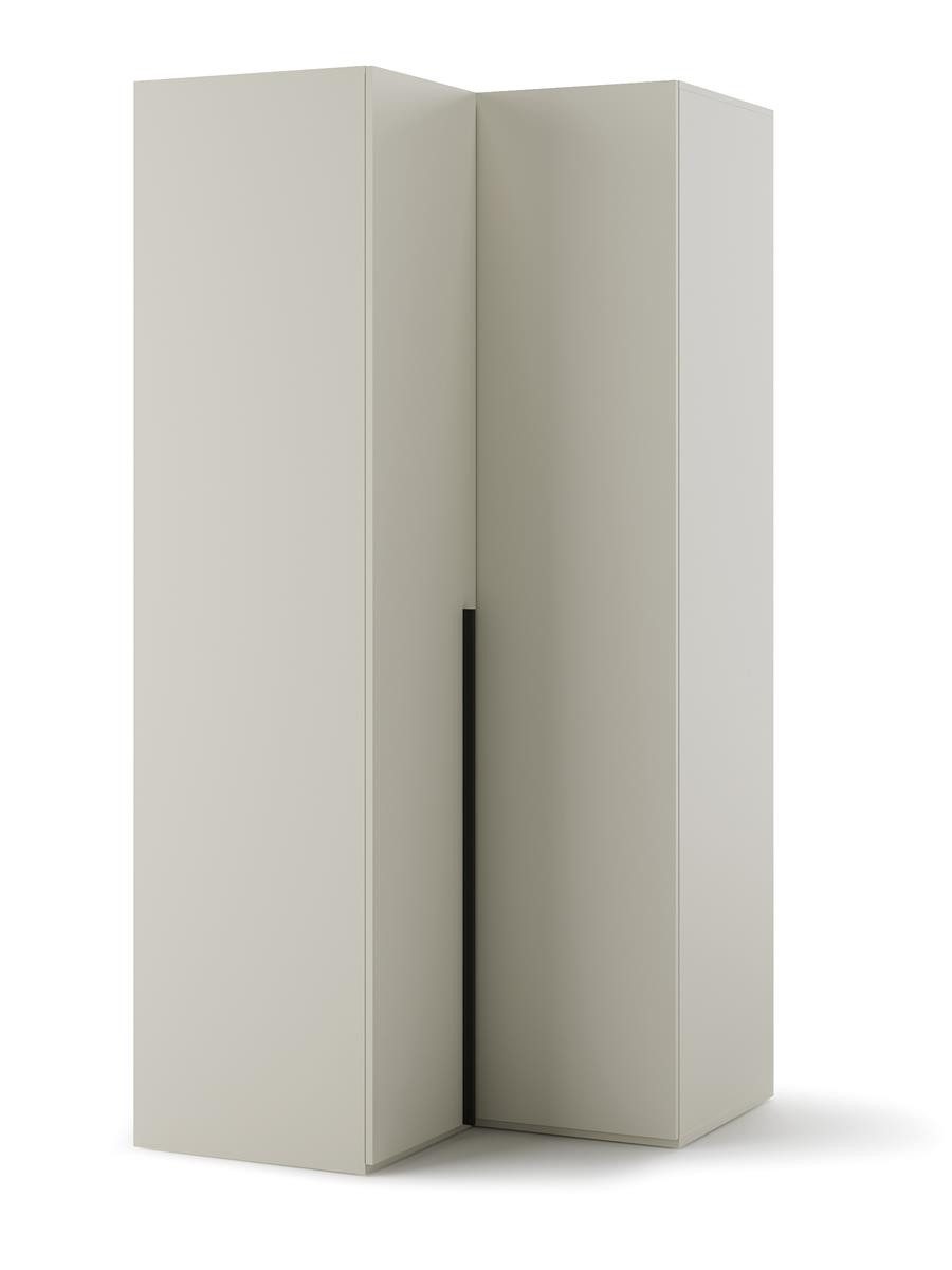 Compleo Kleiderschrank Kaschmir mit Kleiderstange, Ideal für kleine Räume, Drehtürenschrank Eckschrank