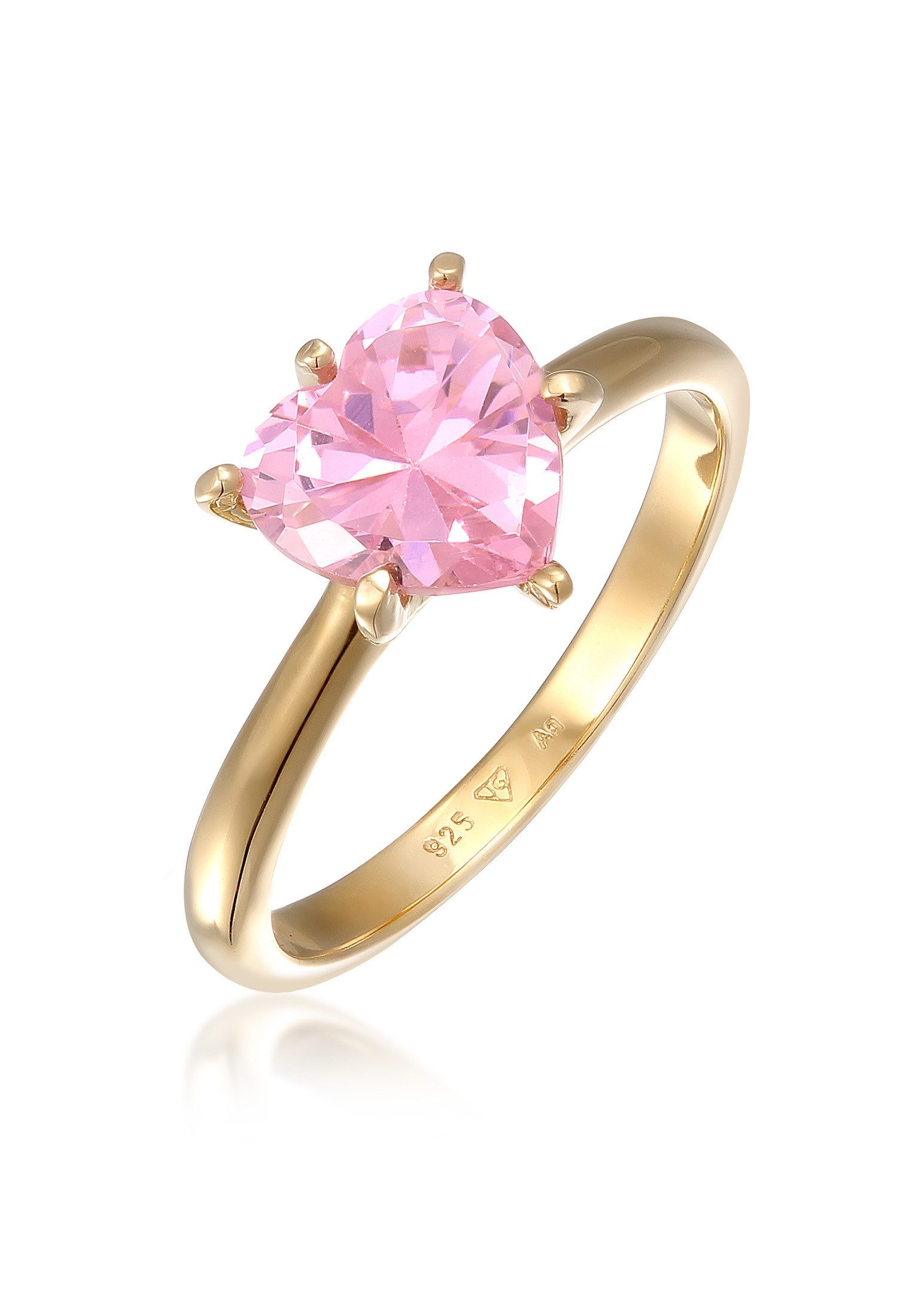 Elli Fingerring Herz Zirkonia Verlobungsring Solitär günstig online kaufen