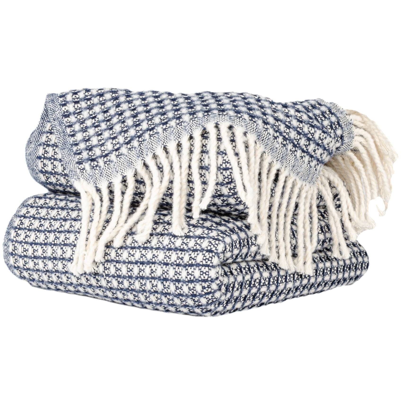 Plaid Beatriz feine Kuscheldecke Reisedecke Tagesdecke Wohndecke, ANRO, Wendedecke kuschelig-weich 130x160cm Blau