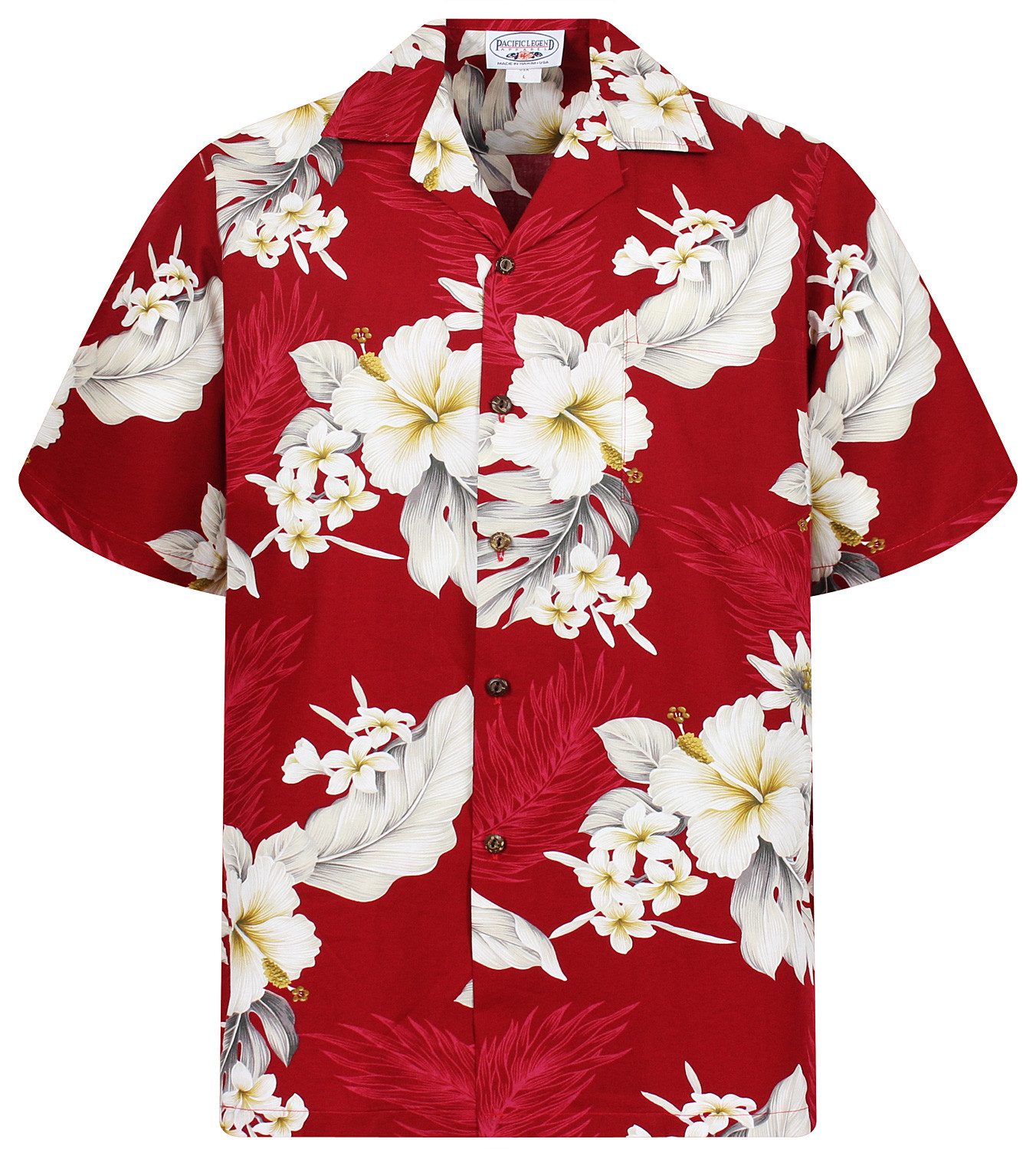 Pacific Legend Hawaiihemd Enzian Original Hawaiihemd mit 100% Kokosnuss-Knö günstig online kaufen