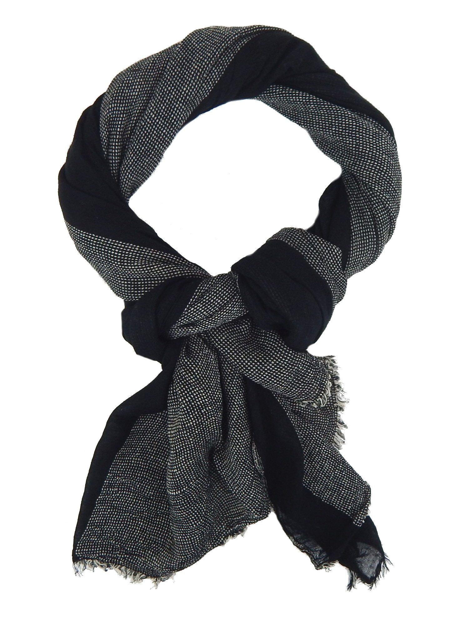 Ella Jonte Modeschal, edler Herrenschal schwarz weiß Baumwolle günstig online kaufen