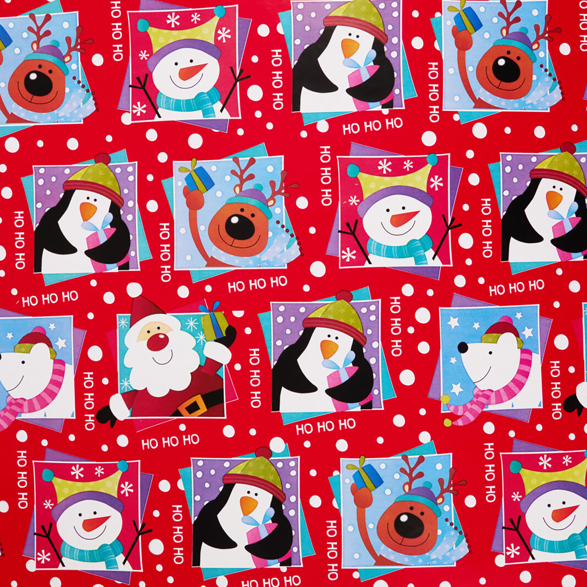Spetebo Geschenkpapier Weihnachts Geschenkrollen 500 x 100 cm- 4er Set, Weihnachts-Motive (1St), 4 x 5Meter Rollen
