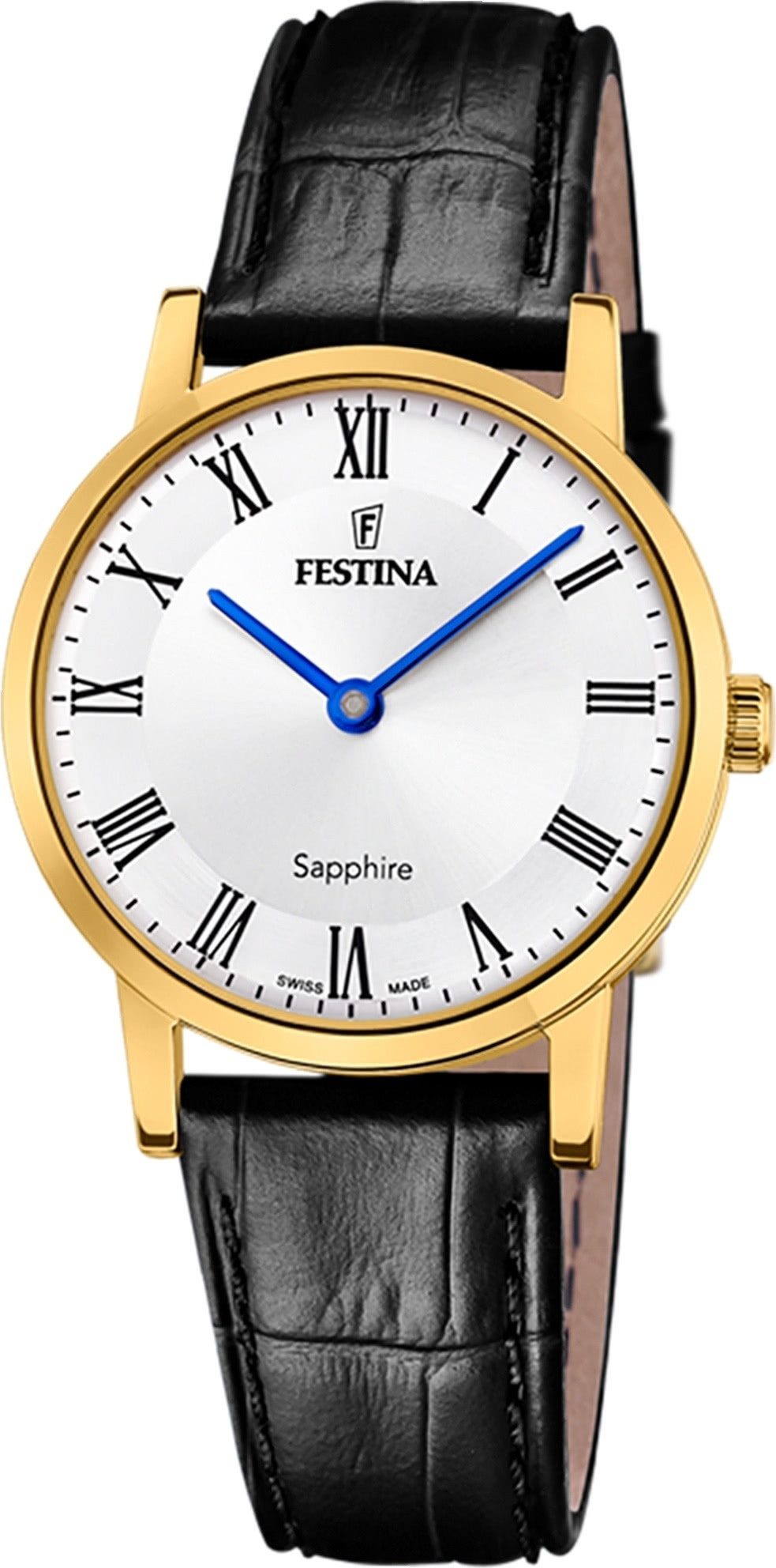 Quarzuhr Festina Damenuhr Leder schwarz Festina