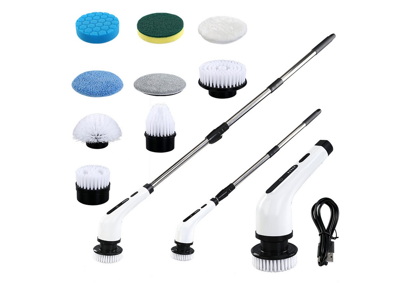 Thumbnail - OKWISH Elektro-Oberflächenbürste Elektrische Reinigungsbürste Oberflächenbürste Spin Scrubber Bürste, Schnurlos mit 9 Au...