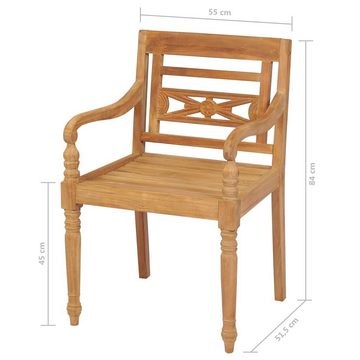 vidaXL Gartenstuhl Batavia-Stühle 2 Stk. Massivholz Teak (2 St)