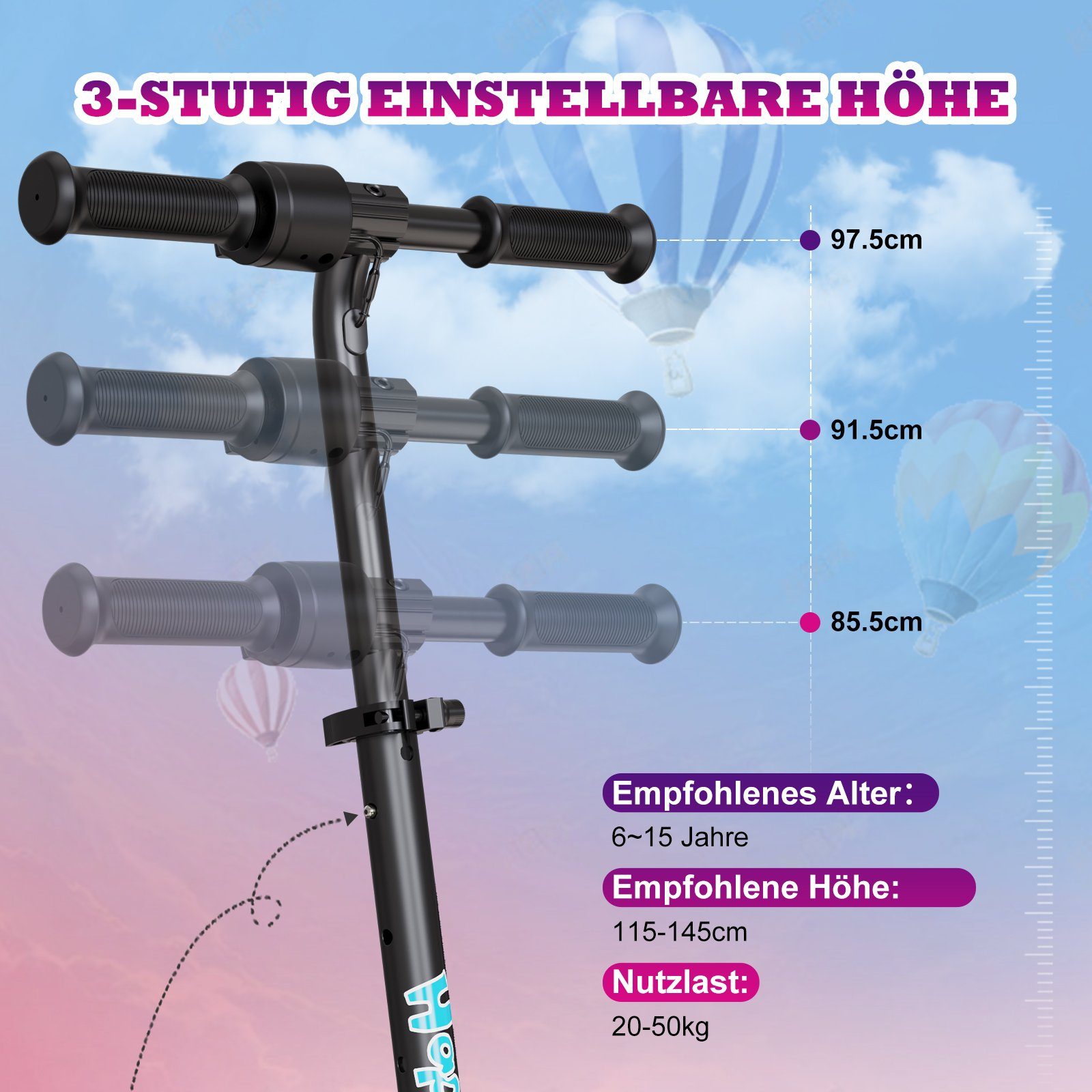 RCB mini scooter, children's scooter, foldable children's scooter 150W 16km/h