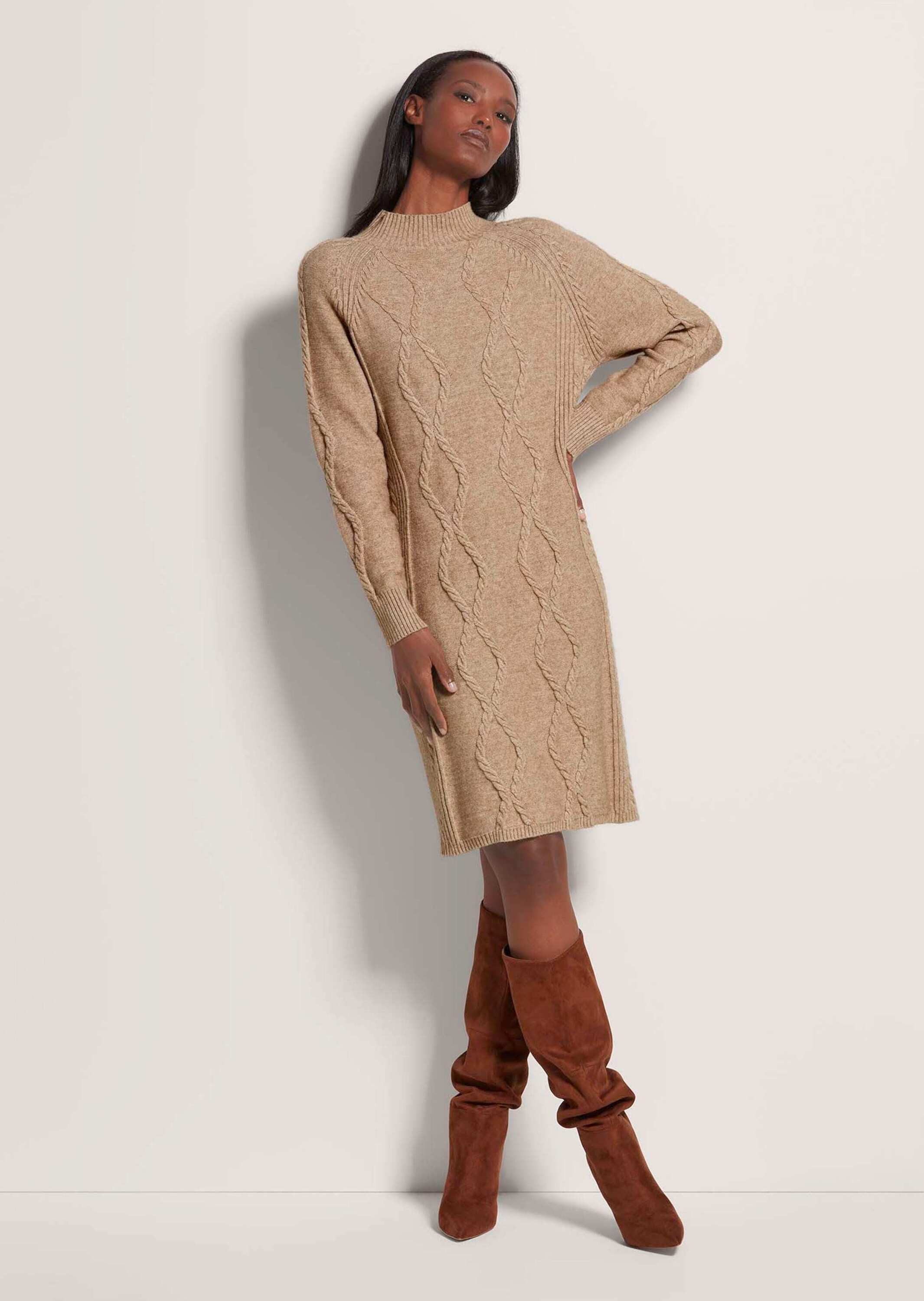 Strickkleid Strickkleid mit Zopfmuster