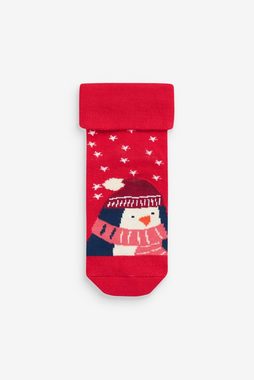 Next Füßlinge 5 x Socken mit Polsterung + Weihnachtsmotiv (5-Paar)
