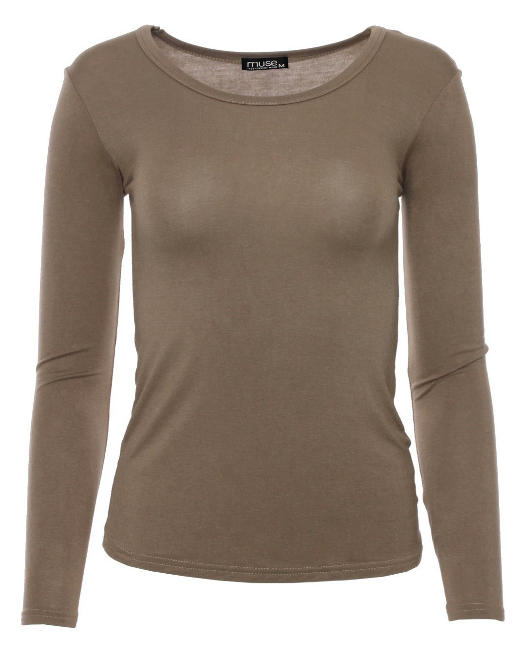 Muse Rundhalsshirt Basic Rundhals Langarmshirt Skinny günstig online kaufen