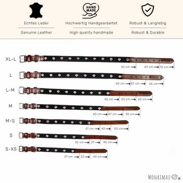 Monkimau Hunde-Halsband Hundehalsband Leder Halsband Hund braun schwarz, Leder