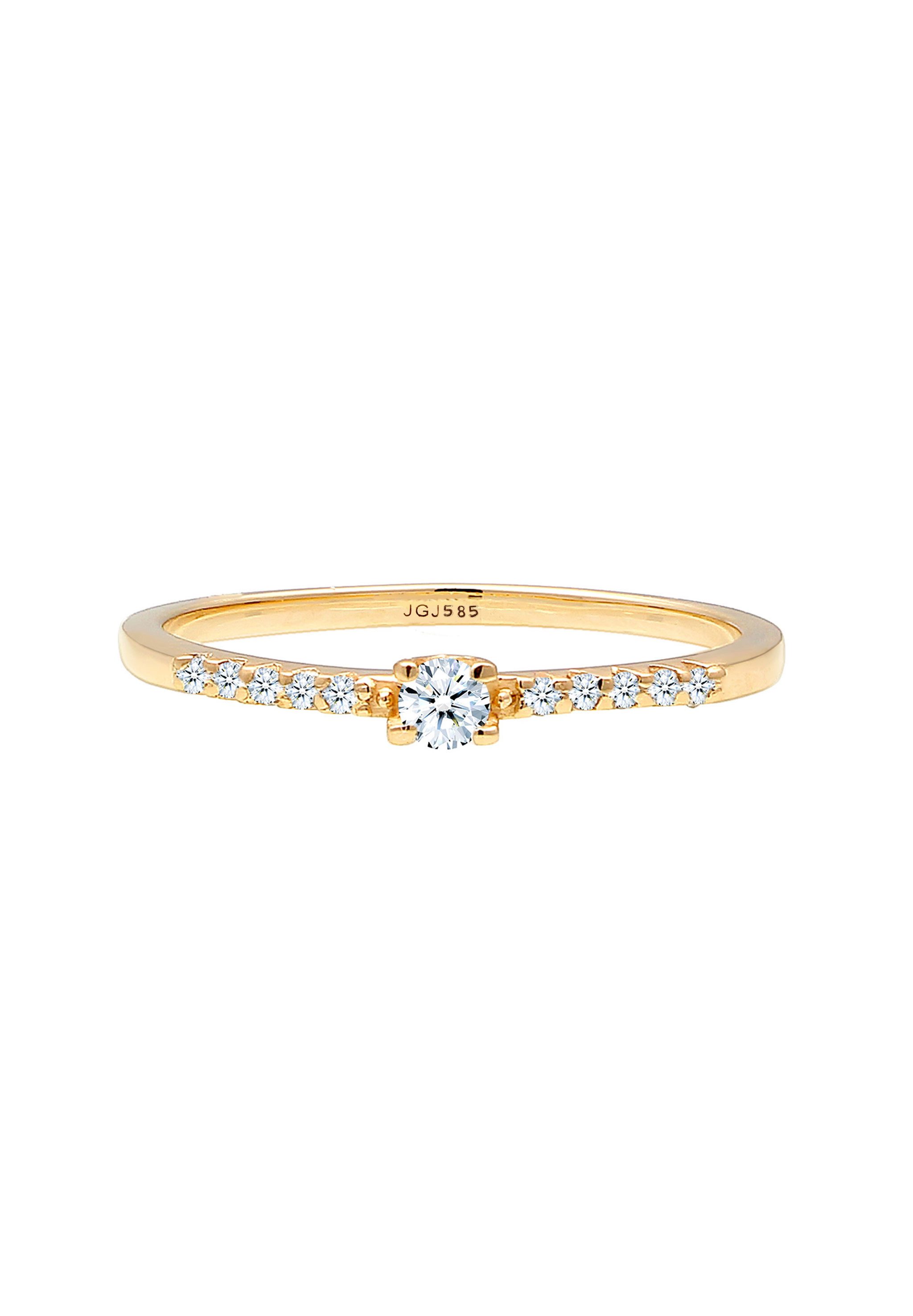 Elli DIAMONDS Verlobungsring Microsetting Diamant (0.11 ct) 585er Gelbgold günstig online kaufen