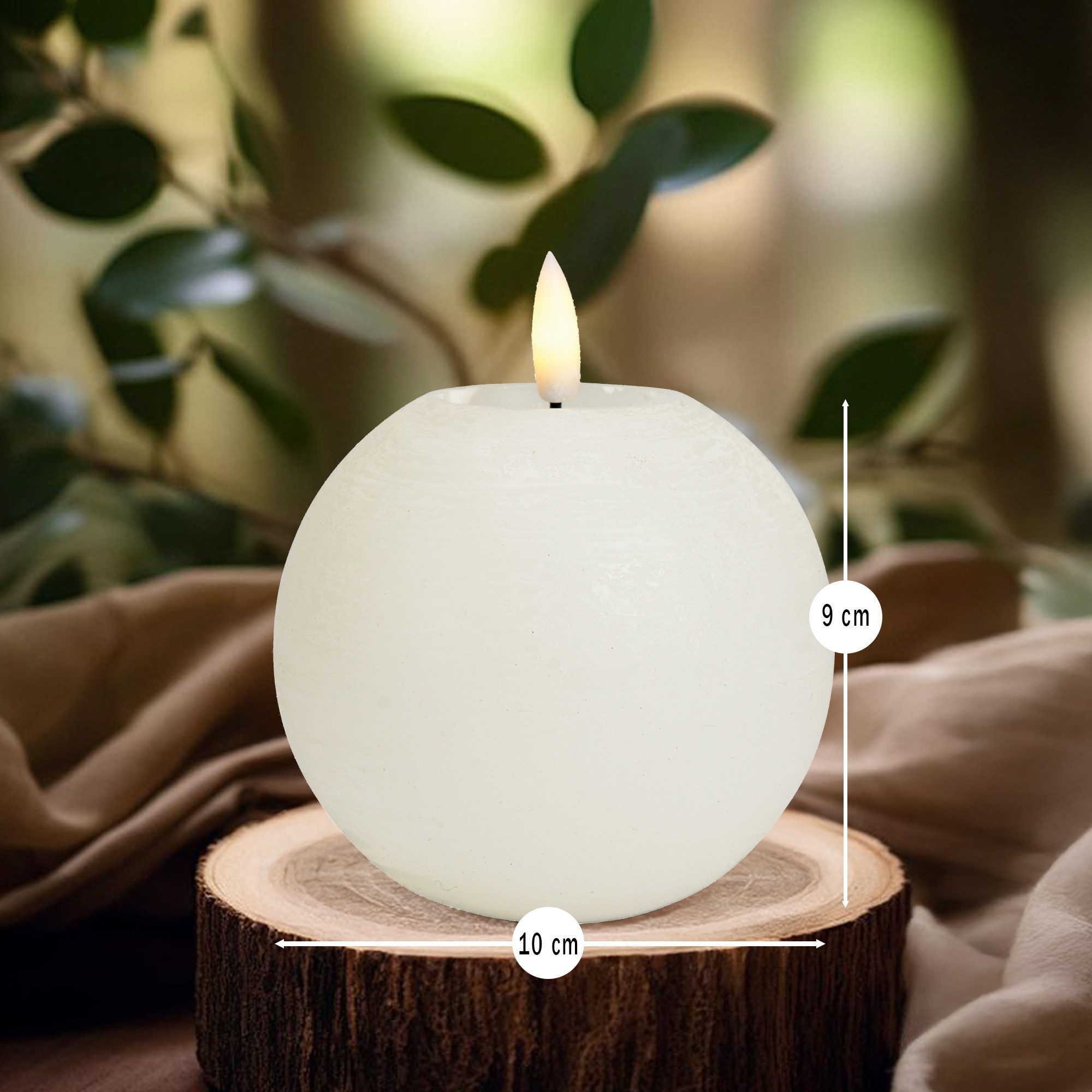 matches21 HOME & HOBBY LED-Kerze LED Kerze Kugel Wachs, Flackernde Flamme, günstig online kaufen