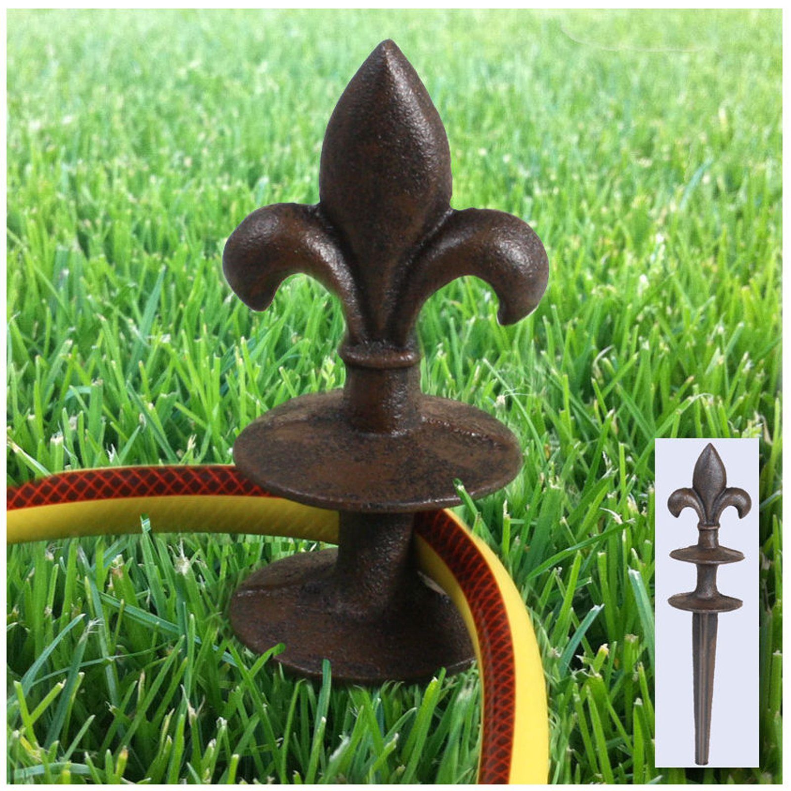 Spetebo Schlauchadapter Gartenschlauch Umlenkpflock - 1er - LILIE - braun, (1-St)