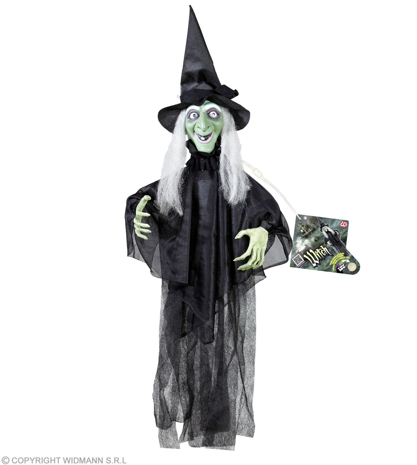 Widmann S.r.l. Dekoobjekt Sprechende und zitternde Hexe mit Leuchtaugen 60 günstig online kaufen