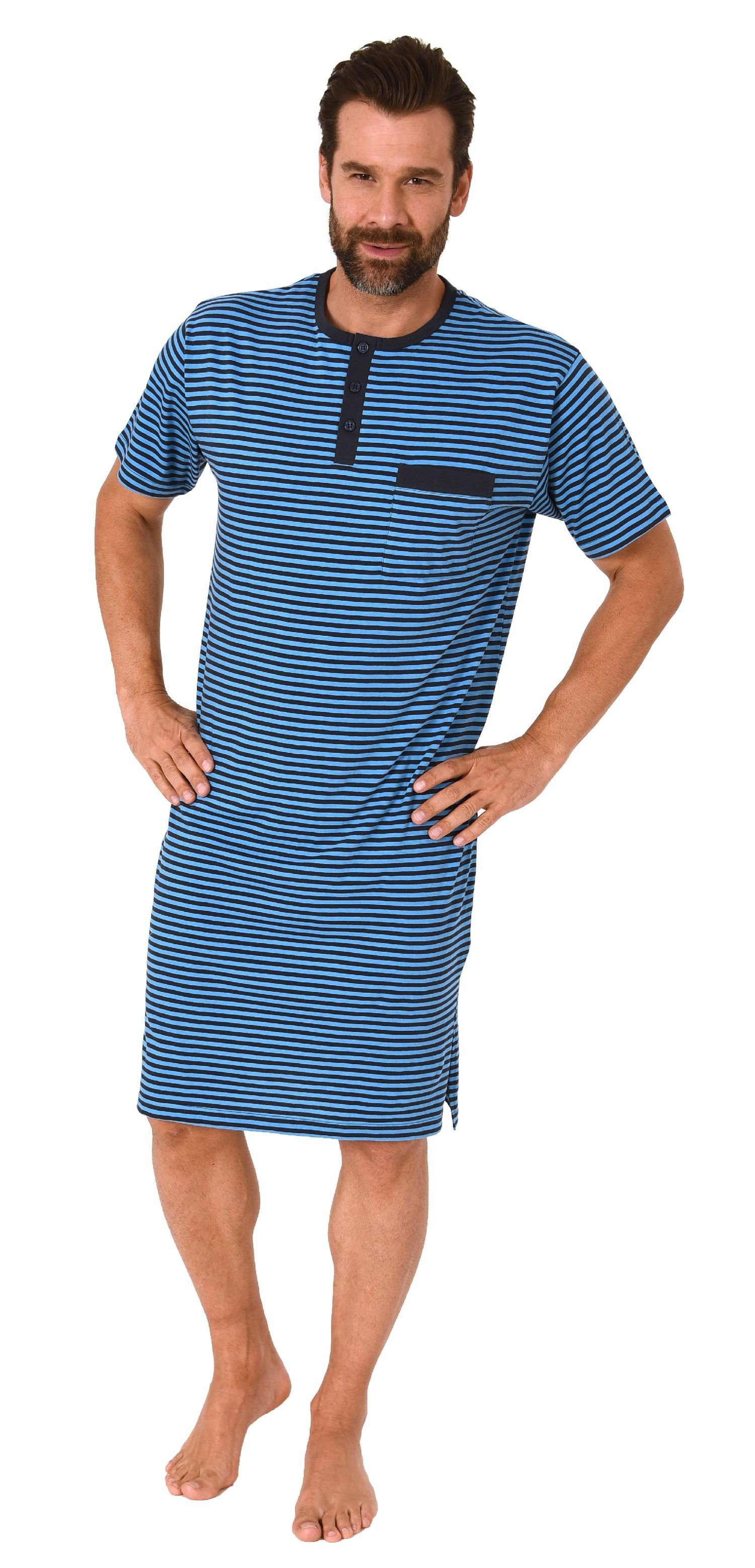 Wäsche/Bademode Nachtwäsche Normann Pyjama Herren kurzarm Nachthemd in Streifenoptik - 122 111 90 504
