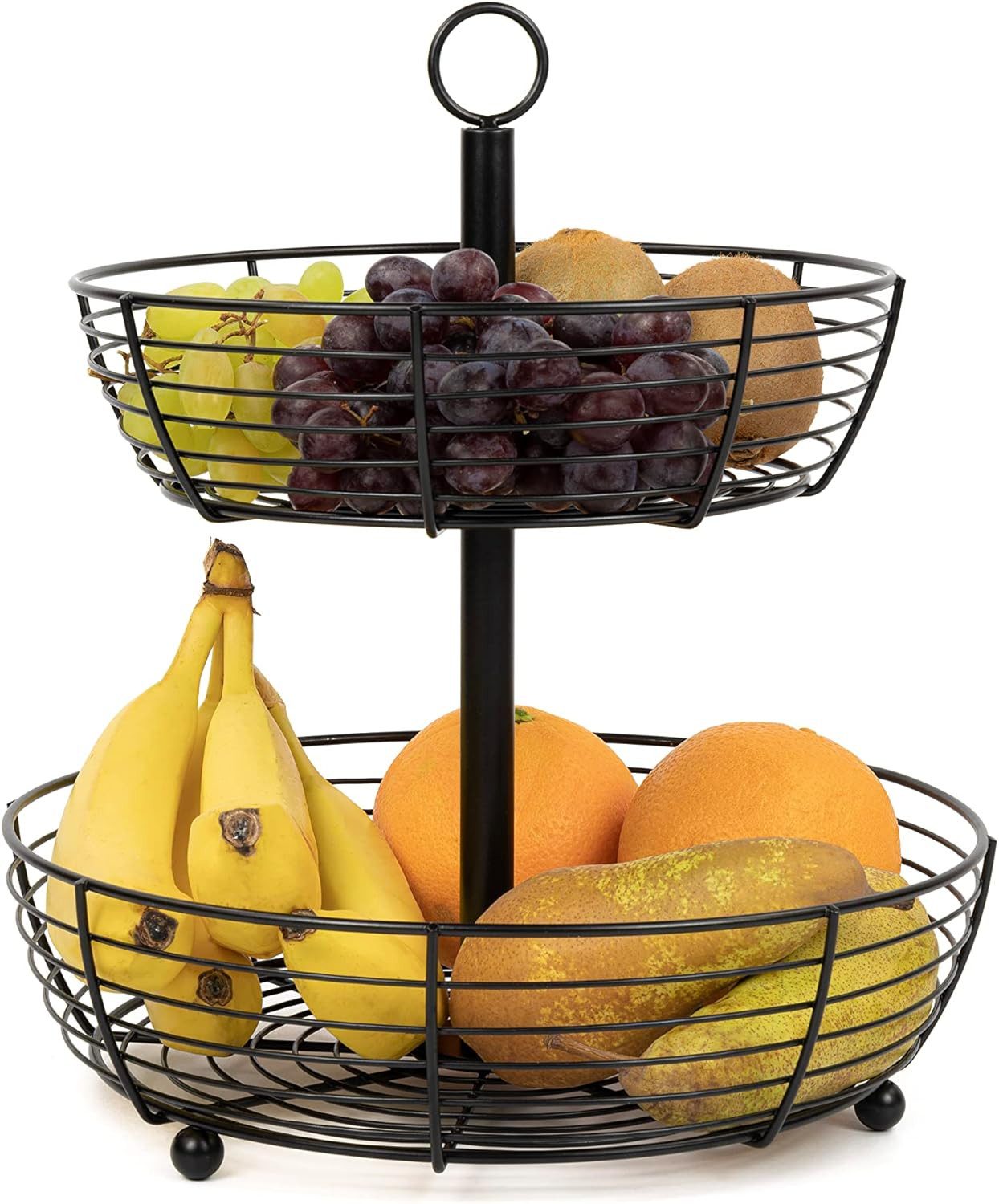 FELIXLEO Obstschale Etagere 2 Stöckig Große Obstschale Obstkorb Stilvoll H33cm D29cm