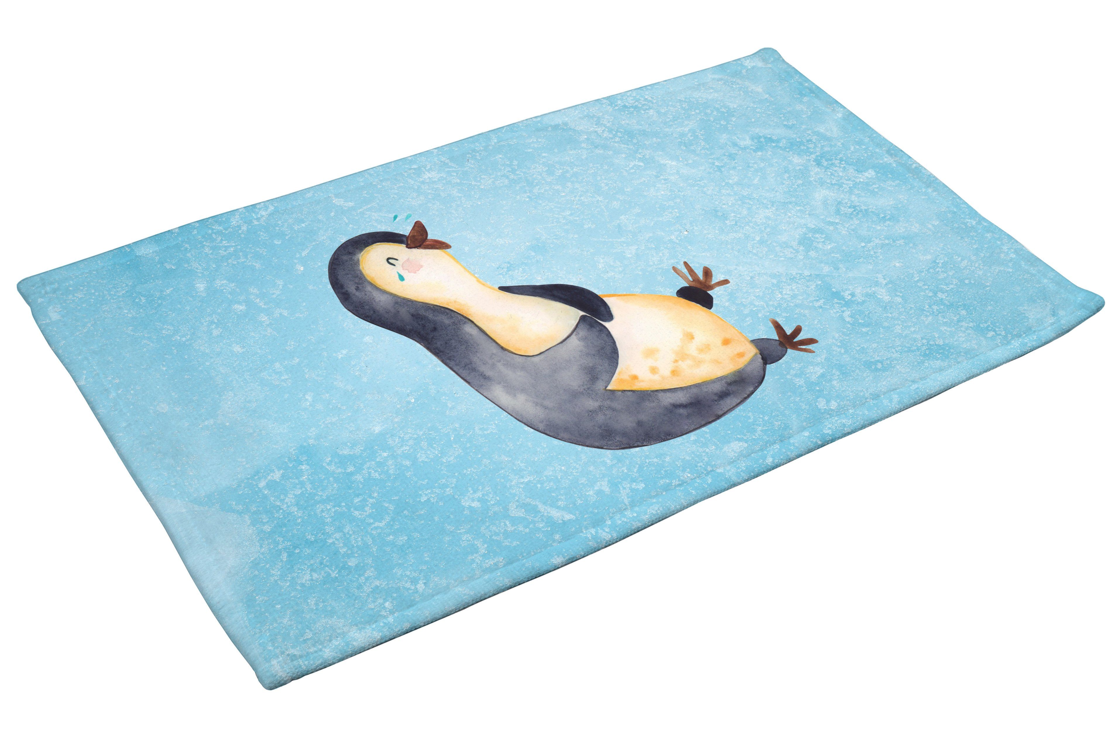 Mr. & Freude, - Handtuch Eisblau Pinguin (1-St) Frottier, Geschenk, lachend - Fröhlichkeit, Panda Mrs