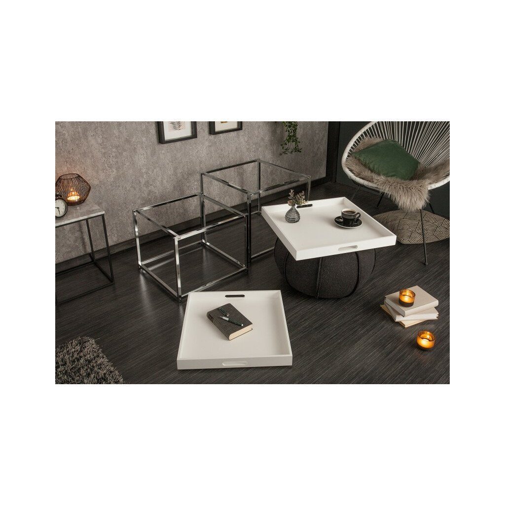 Elements Couchtisch Interior Tisch Schrank Wohnzimmer 2er weiß Beistelltisch Beistelltisch Invicta