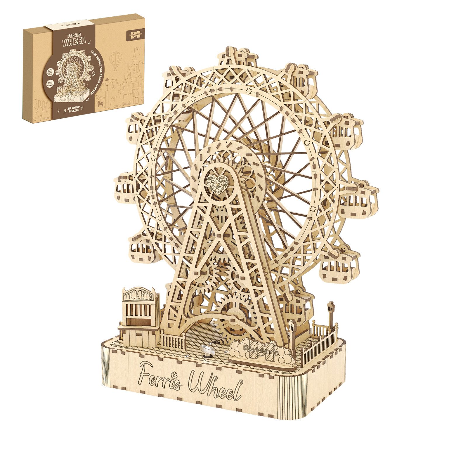 Esun 3D-Puzzle 3D Holzpuzzle, Rotierendes Riesenrad Modellbausatz mit Musik günstig online kaufen