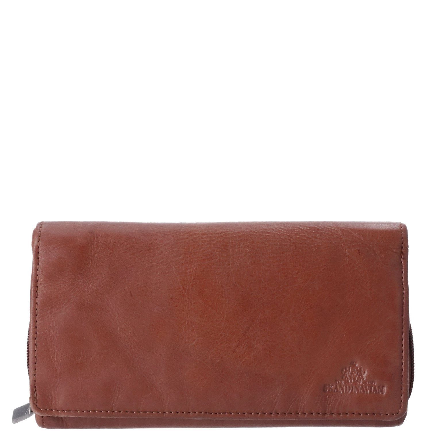 Geldbörse The Skandinavian Brand Damenbörse mit Druckknopf Quer Cognac