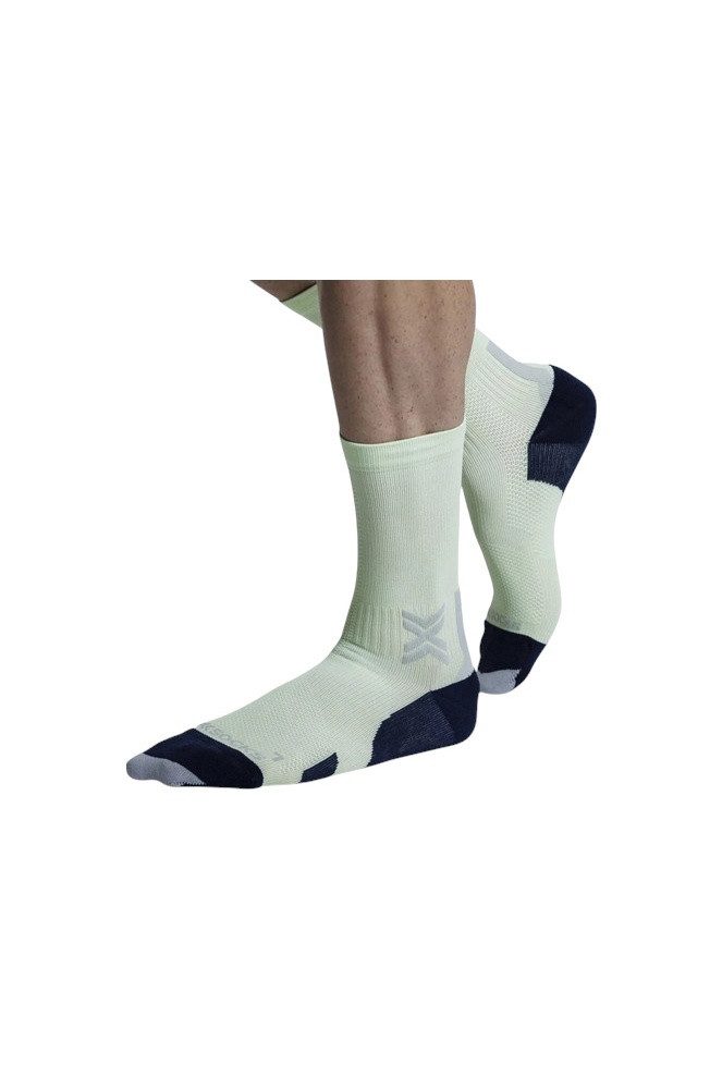 X-Socks Laufsocken Run Discover Crew neo lime/schwarz/grau Herren - 1 Paar